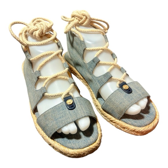 MICHAEL KORS McKenna Denim Gladiator Espadrille Sandals - Picture 2 of 7